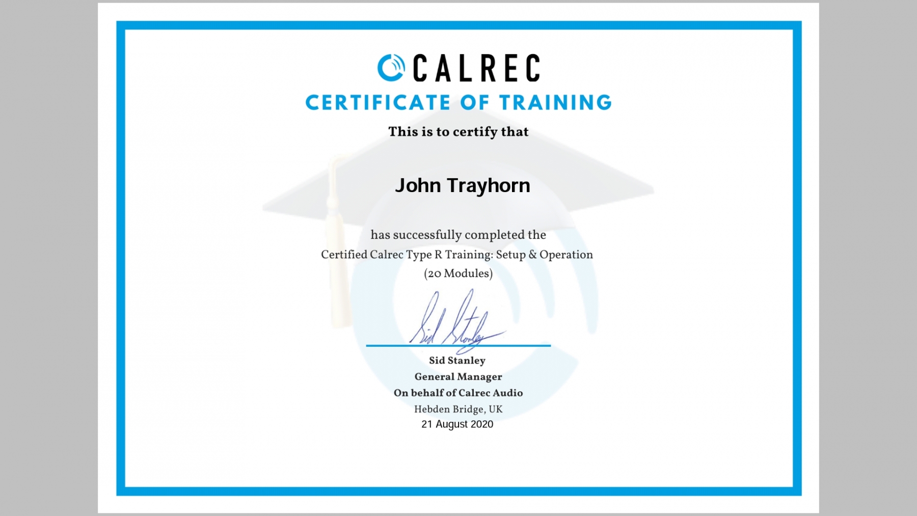 Calre certified Type R set up and operation