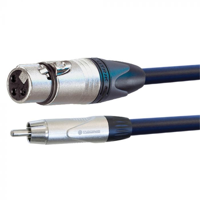 XLR Female Plug To Single Phono Plug 2 Metre Cable Length