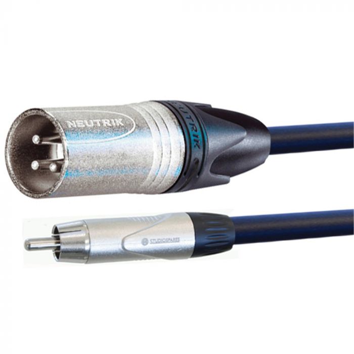 XLR Male Plug To Single Phono Plug 5 Metre Cable Length